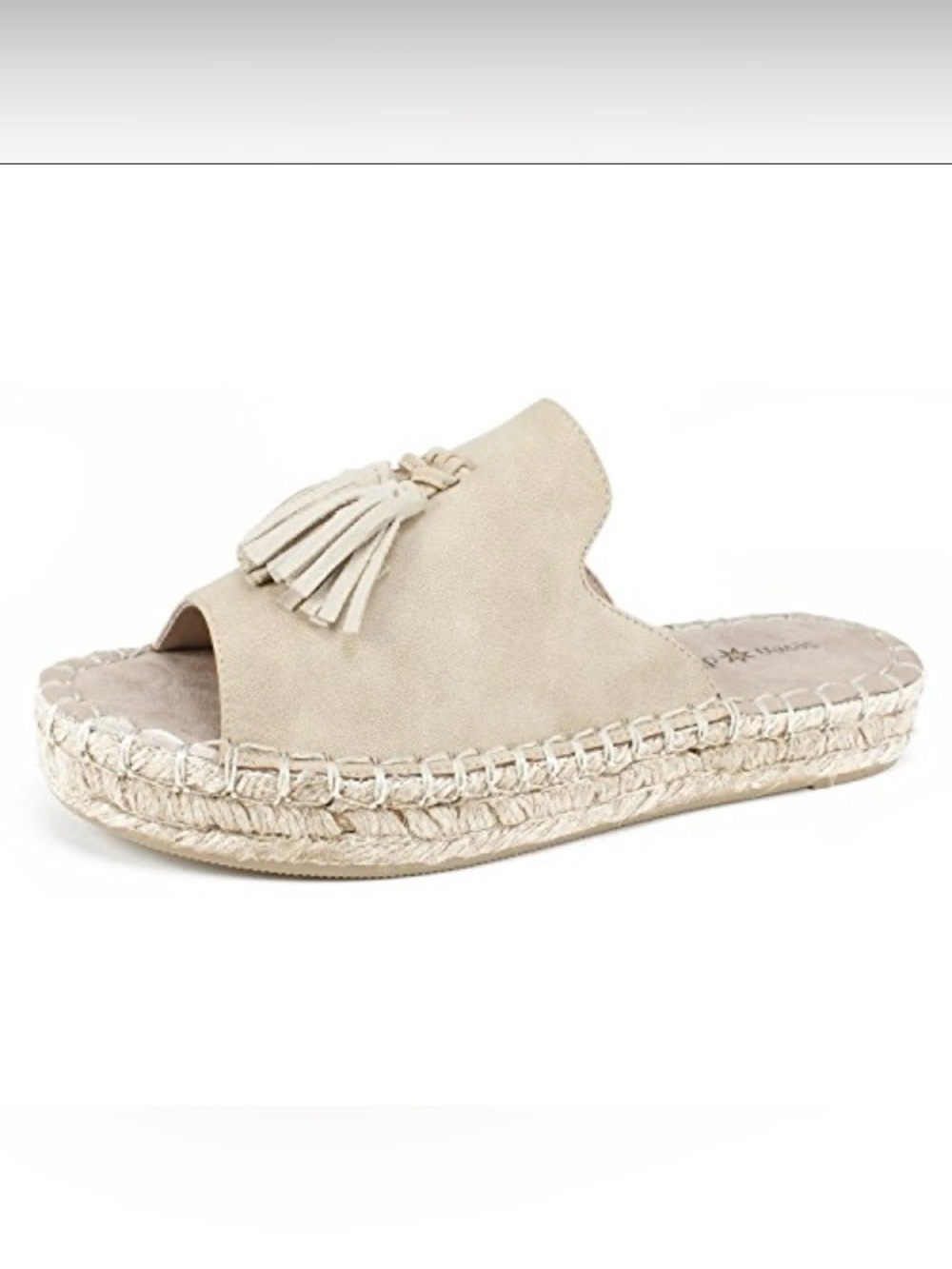 Seven Dials Cream Tassel Espadrille Slide
